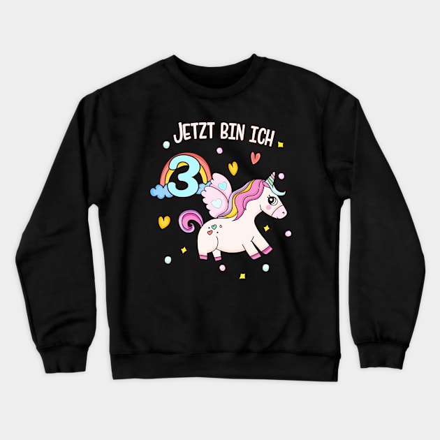 3. Geburtstag  Süßes Einhorn Mädchen Bday Crewneck Sweatshirt by Foxxy Merch